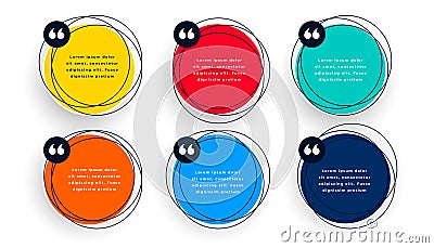 set of inverted comma box icon template for web talk or suggestion Stock Photo