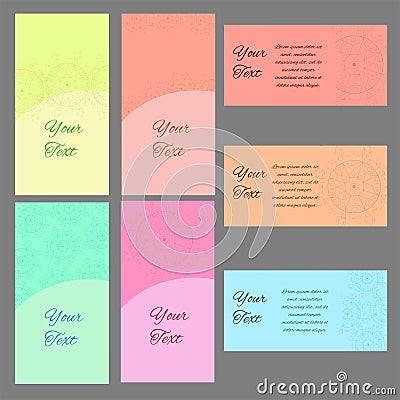 Set of invitations for holidays Vector Illustration