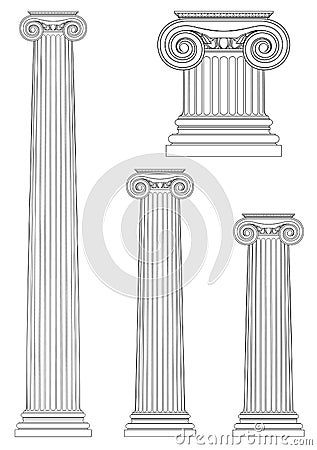 Set of ionic column , vector drawing Vector Illustration