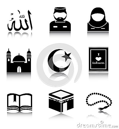 Set of Islam icons Stock Photo