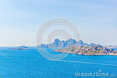 set of islands called Archipel de Riou near les Calanques national park, France Stock Photo