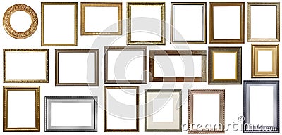 Set of isolated art empty frames Stock Photo