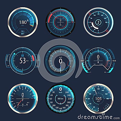 Car or automobile speedometer or odometer Vector Illustration