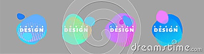 Set of isolated fluid blobs, gradient liquid spots Vector Illustration