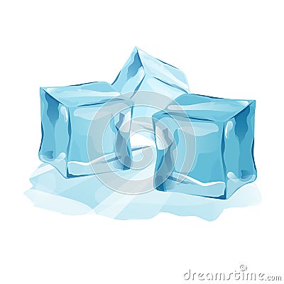 Set isolated ice caps snowdrifts and icicles eleme Vector Illustration