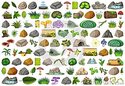 Set of isolated objects theme - gardening Vector Illustration