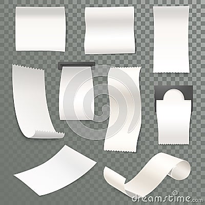 3d receipt rolled thermal paper for cash machine Vector Illustration