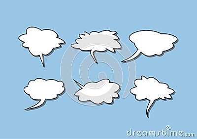 Set of isolated speech bubbles. Collection of comic elements. Vector Illustration