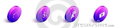 Set Isometric Bezier curve, Time is money, Front end development and Website template icon. Vector Vector Illustration