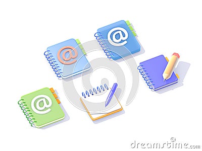 Illustration of 3d isometric icons. Stock Photo