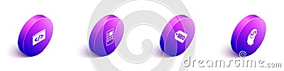 Set Isometric Front end development, Mobile Apps, SEO optimization and icon. Vector Vector Illustration