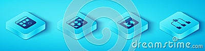 Set Isometric Loading data window, Different files, Folder tree and Broken icon. Vector Vector Illustration
