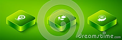 Set Isometric Photo mode macro, camera and Camera shutter icon. Vector Vector Illustration
