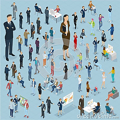 Set of isometric vector people Vector Illustration