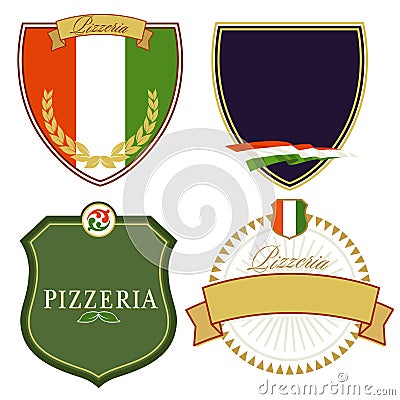 Set of Italian signs Vector Illustration