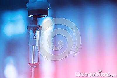 Set iv fluid intravenous drop saline drip hospital Stock Photo