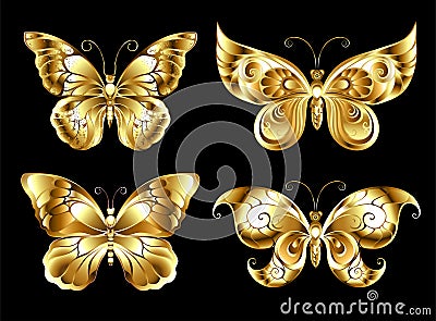 Set of jewelry butterflies Vector Illustration