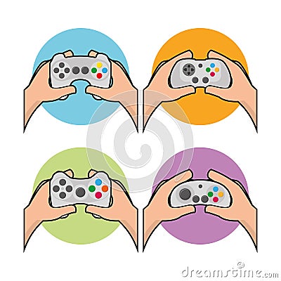 Set of joysticks Cartoon Illustration