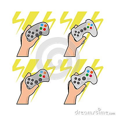 Set of joysticks Cartoon Illustration