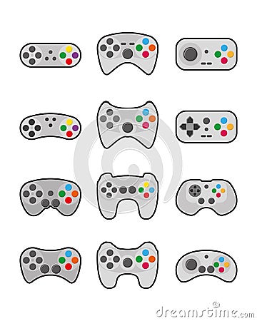 Set of joysticks Cartoon Illustration