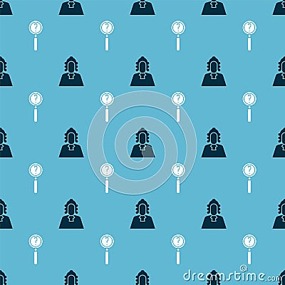 Set Judge and Magnifying glass with search on seamless pattern. Vector Vector Illustration
