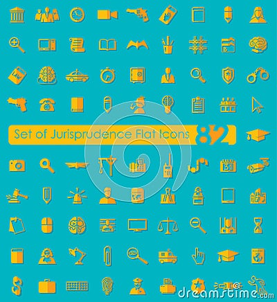 Set of jurisprudence icons Vector Illustration