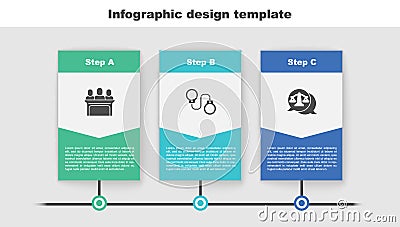 Set Jurors, Handcuffs and Scales of justice. Business infographic template. Vector Vector Illustration