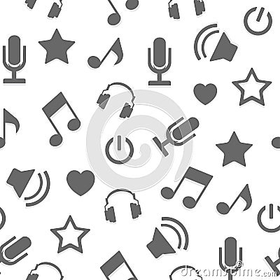 Set of karaoke related labels, badges and design elements. Karaoke club emblems. Microphones on white Vector Illustration