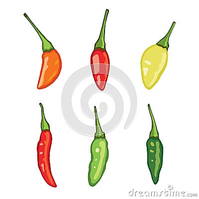 Set of karen peppers. Vector Illustration