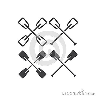 Set of kayak paddle. Vector icon template Vector Illustration