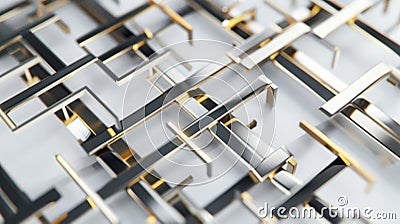 A set of key holders with intersecting geometric lines creating a mesmerizing effect Stock Photo