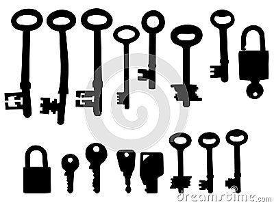 Set of keys Vector Illustration