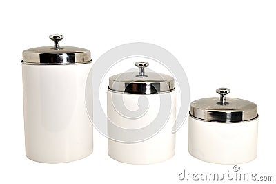Set of Kitchen Canisters Isolated Stock Photo