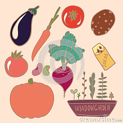 Set of kitchen doodles Vector Illustration