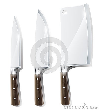 Set of kitchen knife Vector Illustration