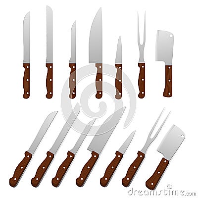 Set of kitchen knifes Vector Illustration