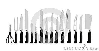 Set kitchen knives Vector Illustration