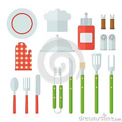 Set kitchen utensils Vector Illustration