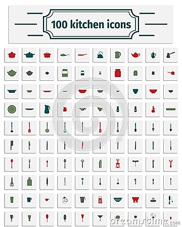 Set of kitchen utensils Vector Illustration