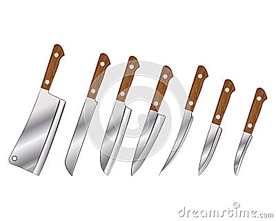 A set of knives Vector Illustration