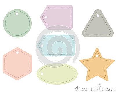 A set of labels for gift, price tags, gift cards. Label frames Vector Illustration