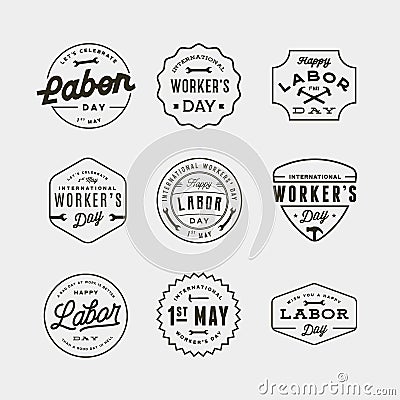 Set of labor day badges. international workers day vector Illustration Vector Illustration