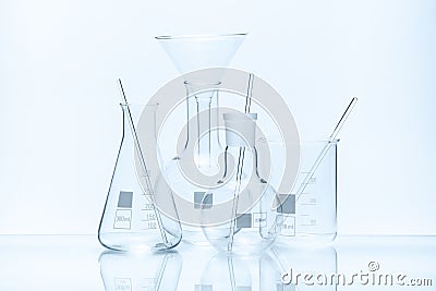 Set of laboratory glassware Stock Photo