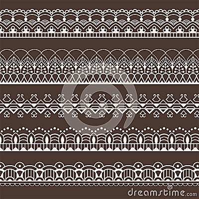 Set of lace borders Vector Illustration