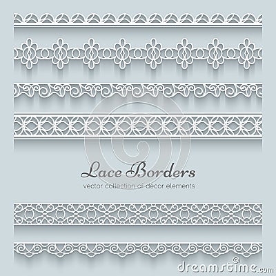Set of lace borders Vector Illustration