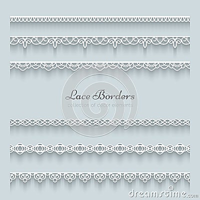 Set of lace borders Vector Illustration