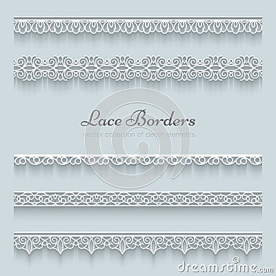 Set of lace borders Vector Illustration