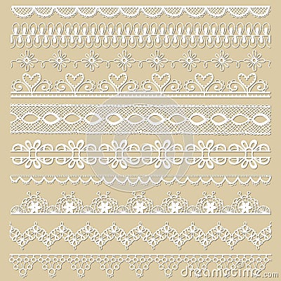 Set of lace ribbons Vector Illustration