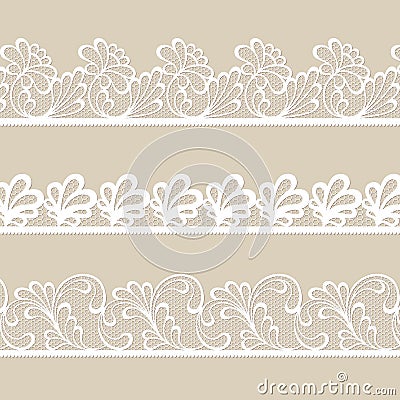 Set of lace vector borders Vector Illustration