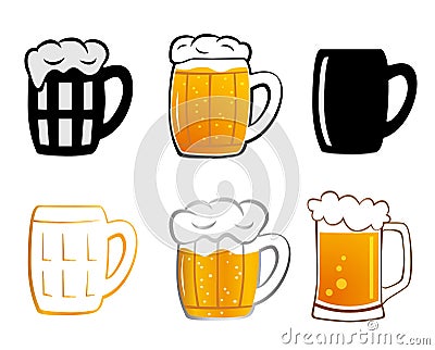 Set Lager beer icon. Vector Illustration